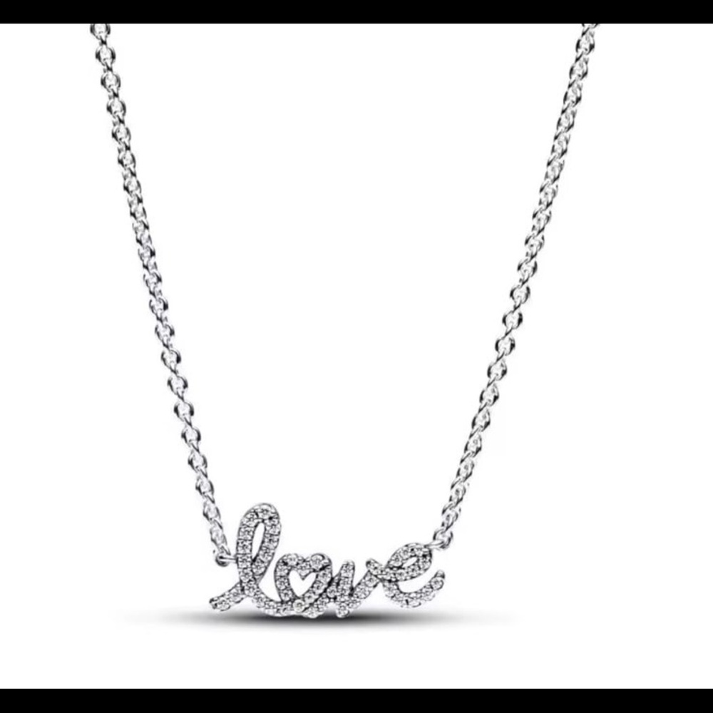 Love Pendant Pure Silver Necklace